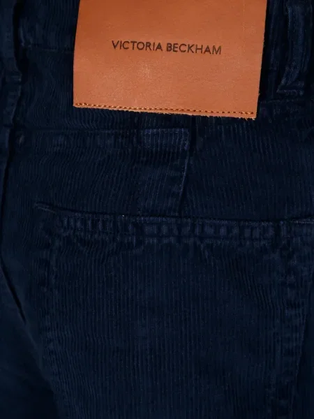 Blugi Victoria Beckham de catifea cord albastru