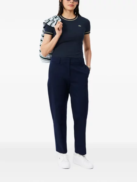 Tricou Lacoste din jerseu albastru