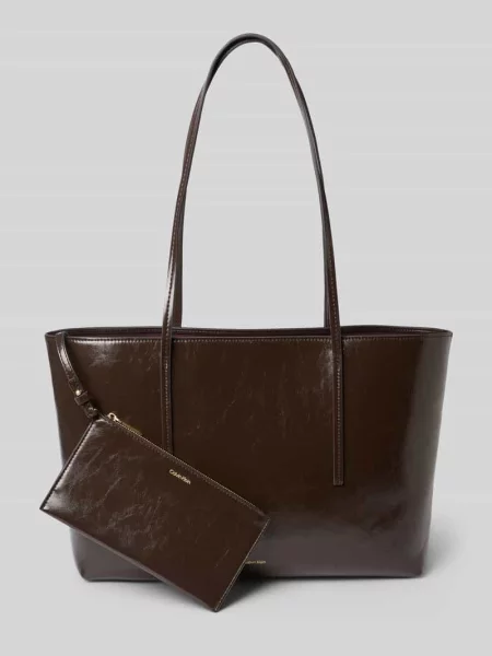 Calvin Klein torebka crossbody z imitacji skóry brązowa