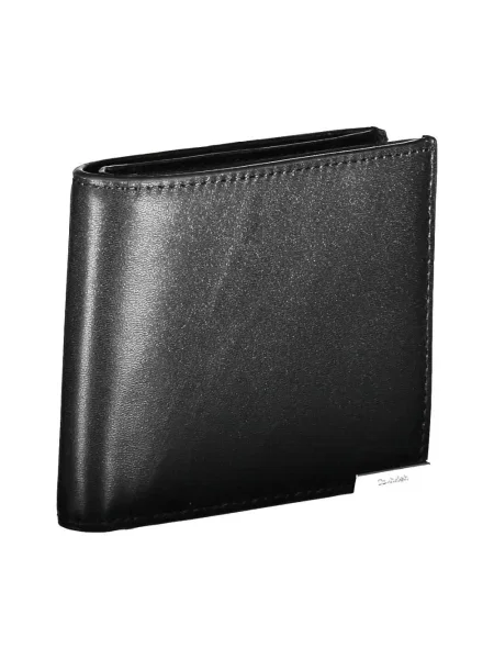 Lniany portfel Calvin Klein czarny