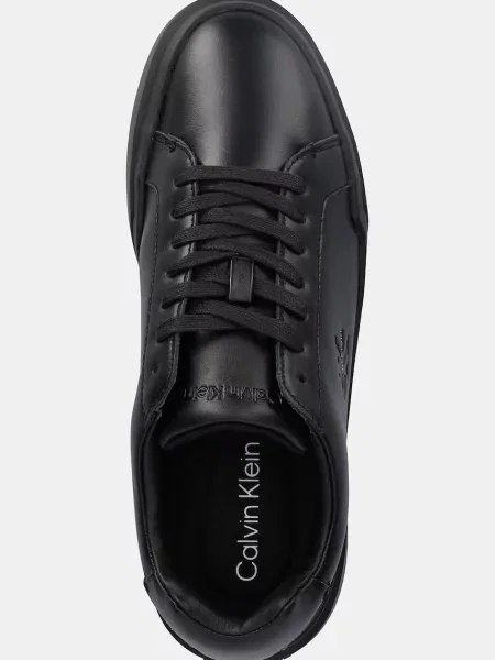 Calvin Klein bőr sportcipő CHUNKY CUPSOLE LACEUP LTH fekete