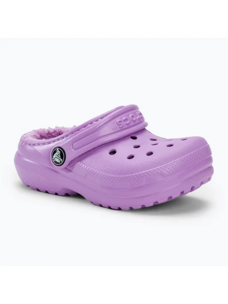 Gyerek papucs Crocs Classic Lined orchid Classic Lined Clog Toddler rózsaszín