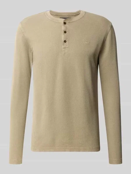 Longsleeve ze strukturalnym wzorem i listwą guzikową Superdry
