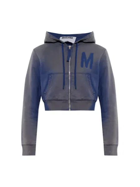 Bluza z kapturem Moschino z kapturem niebieska