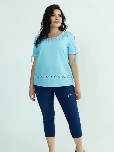 Блуза All Posa текстиль блакитний