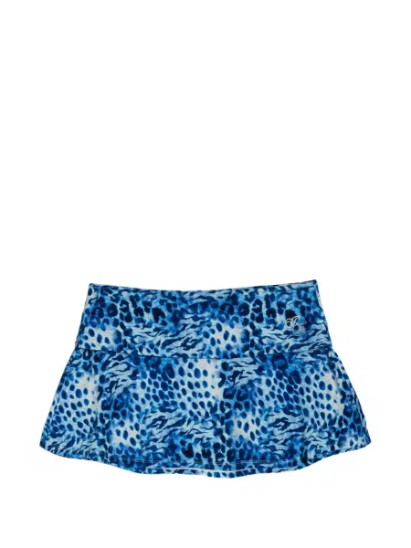 Fusta mini Juicy Couture cu imagine cu model leopard din jerseu albastru