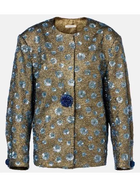 Geacă Jacques Wei cu model floral verde