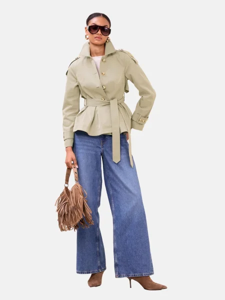 Lipsy Geacă de primăvară-toamnă pastel verde