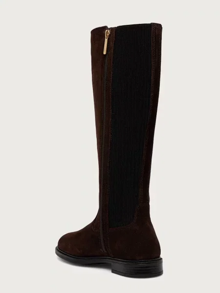 Tommy Hilfiger kozaki zamszowe ENAMEL FLAG SUEDE HIGH CHELSEA brązowe