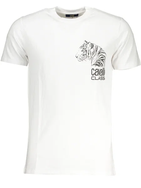 Tricou Cavalli Class scurt alb