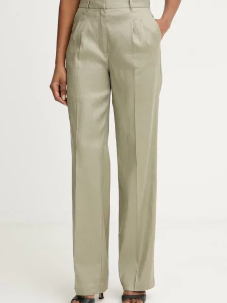 Guess pantaloni straight pentru femei din in CARLA verde