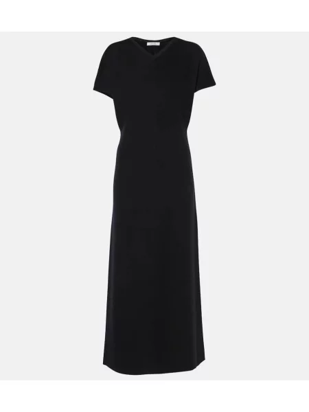 Rochie maxi Dorothee Schumacher de lână de costum negru