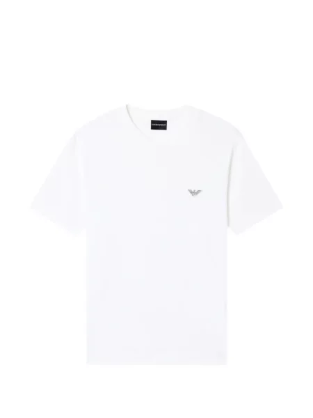 Tričko Emporio Armani s autogramem bílé