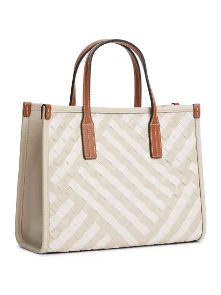 Tommy Hilfiger Kabelka Th City Mini Tote Béžová biela