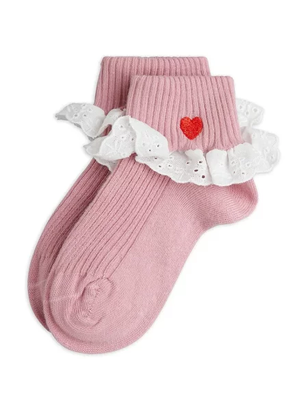 Mini Rodini ponožky Heart růžové
