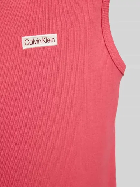 Sukienka z prążkowaniem i wyhaftowanym logo Calvin Klein Jeans