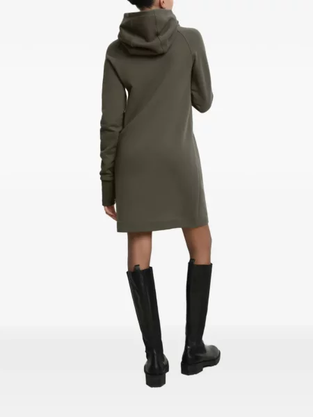 Rochie mini Marcella cu glugă asimetrică verde