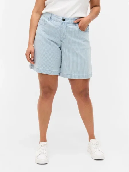 Zizzi Pantaloni scurți de blugi celest albastru