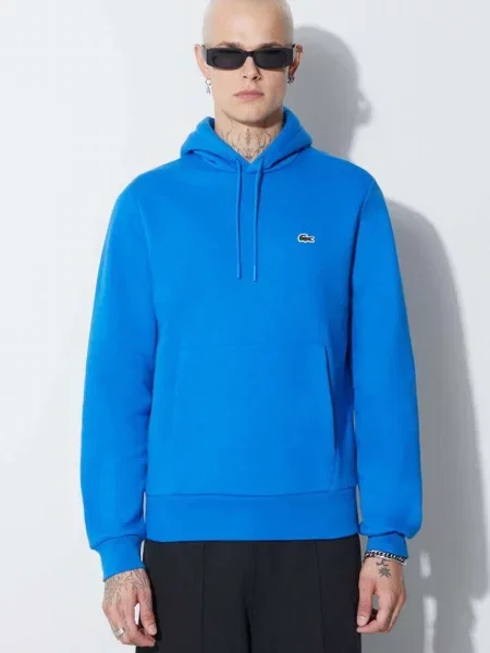 Pulover Lacoste s kapuco modra