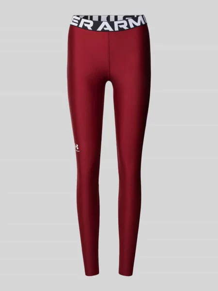 Legginsy o kroju super skinny fit z nadrukiem z logo Under Armour bordowe