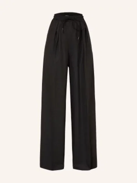 Max Mara Flanelové Marlene Kalhoty Vetrino tmavě šedá