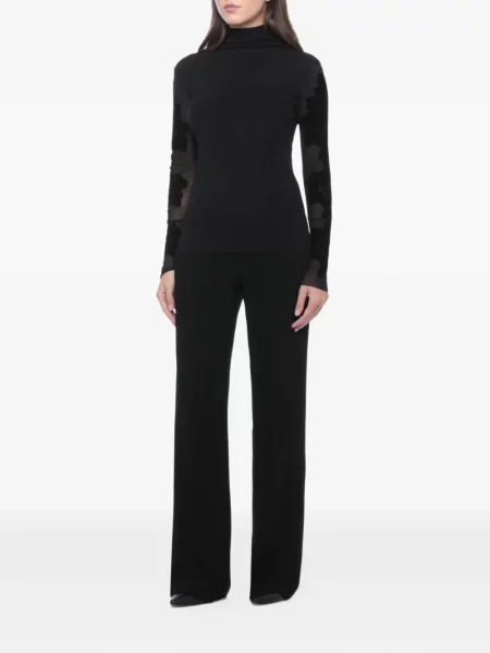 Top D.exterior din dantelă negru