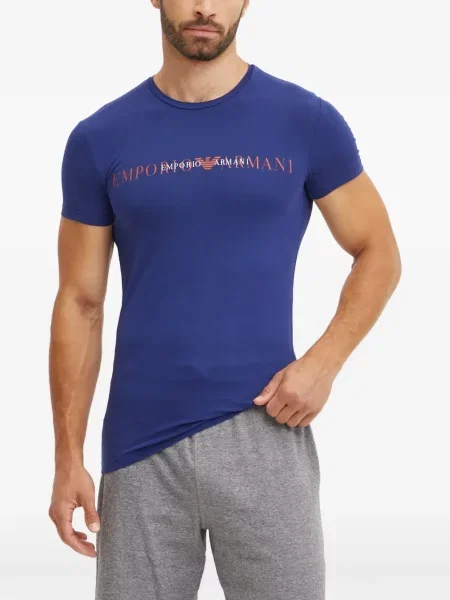 Tricou Emporio Armani cu imagine albastru