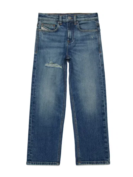 Jeansy straight leg dziecięce Diesel niebieskie