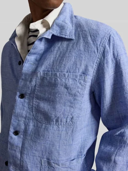 Koszula casualowa o kroju relaxed fit z czystego lnu z naszywanymi Polo Ralph Lauren