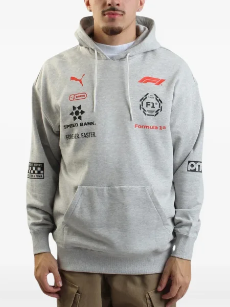 Суичър с качулка Puma сиво