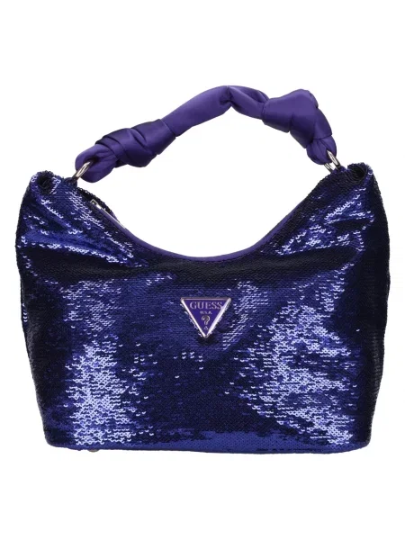 Torebka hobo Guess z cekinami fioletowa