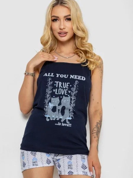 Піжама Ager бавовна/поліестер синій