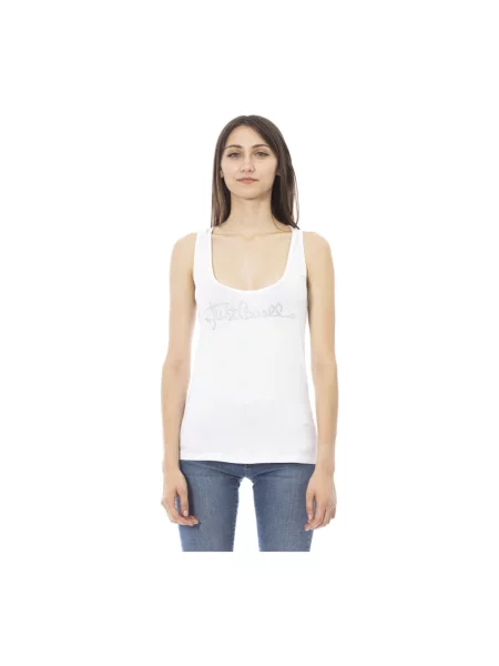 Top Just Cavalli z kamieniami biały