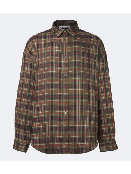 Cămașă Acne Studios în carouri de flanelă