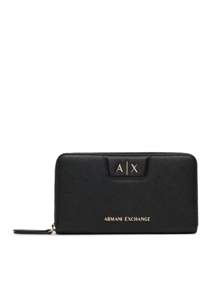 Armani Exchange portfel z imitacji skóry czarny