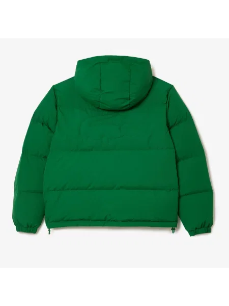 Lacoste Pikowana Wodoodporna Krótka Kurtka zielona