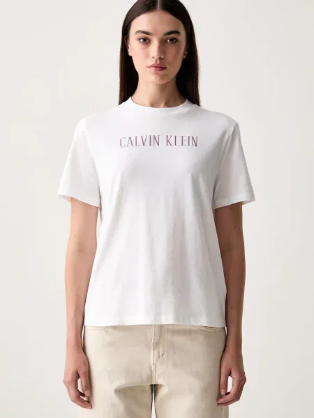 Calvin Klein Jeans majica za žene od pamuka bijela