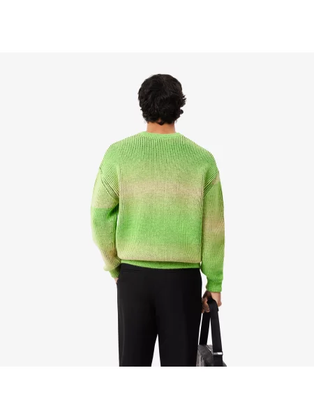 Lacoste Sweter Z Okrągłym Dekoltem Relaxed Fit zielony