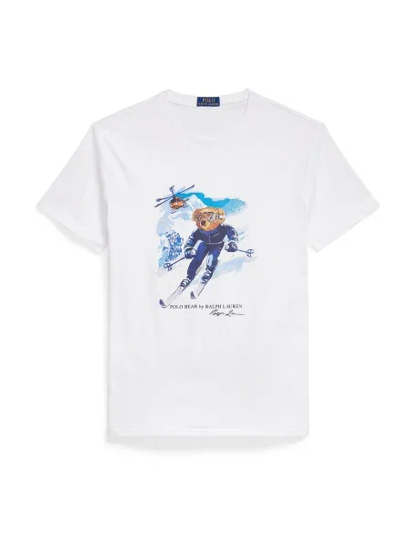 Polo Ralph Lauren Tricou albastru deschis / albastru închis / maro caramel alb