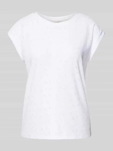 T-shirt z haftem angielskim model ‘Blond’ Free/quent biała