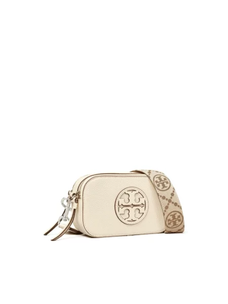 Torebka crossbody Tory Burch skórzana biznesowa beżowa