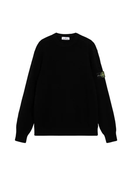 Sweter Stone Island wełniany z kamieniami czarny