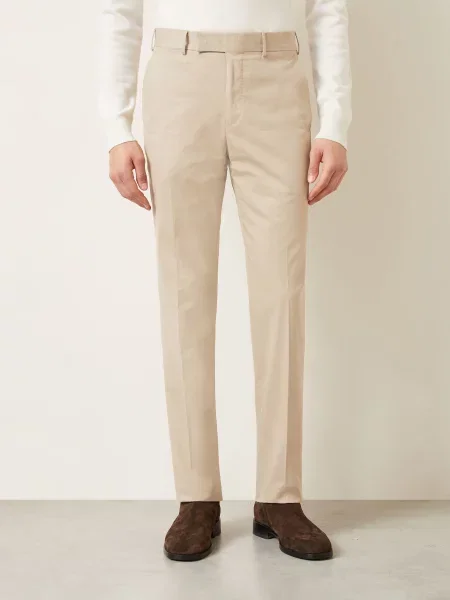 Zegna Kalhoty Slim Fit béžová
