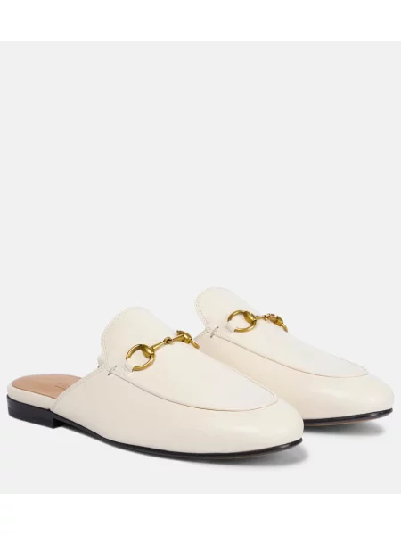 Usnjene copati Gucci bela