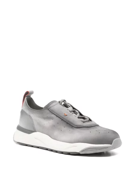 Sneakerși Santoni din piele gri