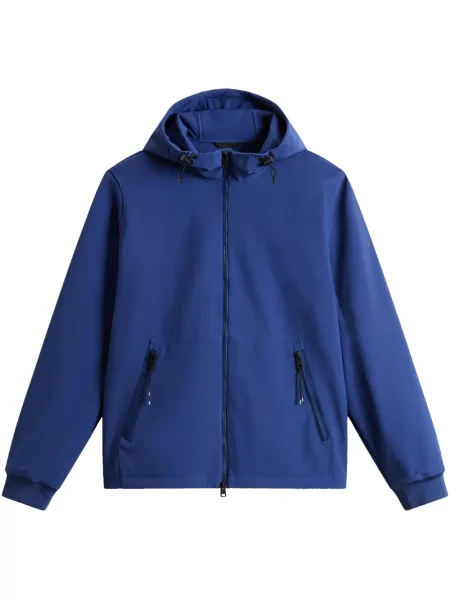Geacă Woolrich cu glugă albastru