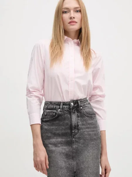 Gant camasa din femei cu guler clasic regular roz