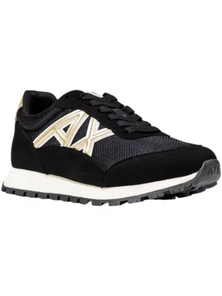 ARMANI EXCHANGE Niske tenisice zlatna / crna bijela