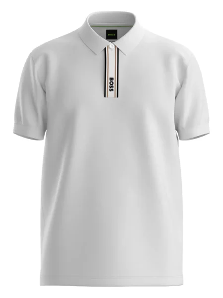 Tricou polo Boss cu dungi alb