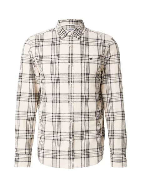 MUSTANG Košile STYLE RAWLINS krémová / světle šedá černá